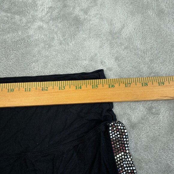 Coin 1804 Black Maxi Skirt With Silver Sequin Side Trim 1X NWT 4972 - Picture 7 of 10